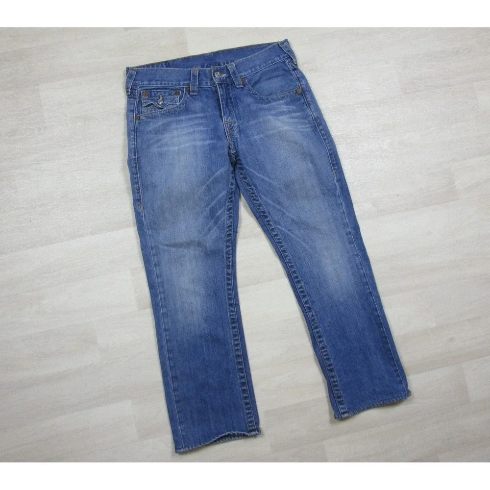 Vintage Y2K True Religion Men's Straight Leg Jeans Size (32x28.5) Flap Pocket